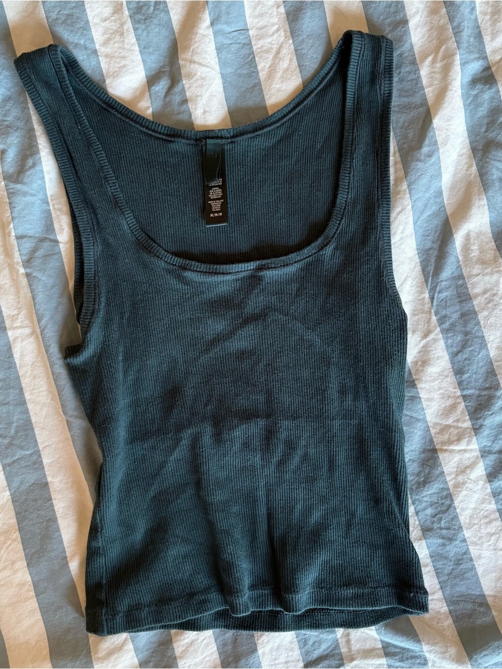 SKIMS Dark Teal Ribbed Tank Top Size Medium